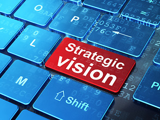 Image showing Business concept: Strategic Vision on computer keyboard background