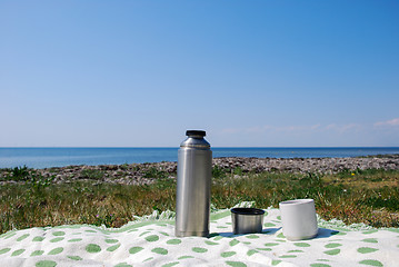 Image showing Coffebreak on the beach