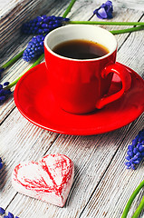 Image showing Morning coffee and flowers