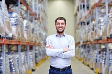 Image showing happy man at warehouse