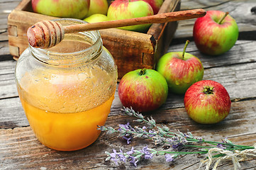 Image showing Apples and honey