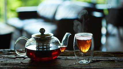 Image showing Cup Of Tea And Teapot