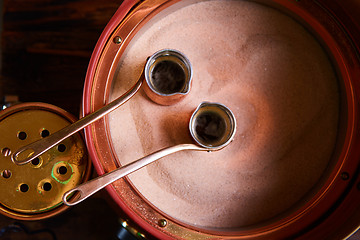 Image showing Two cute pots to prepare Turkish coffee