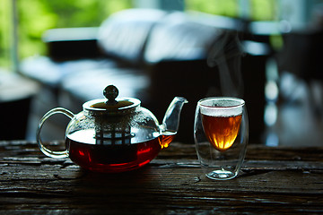 Image showing Cup Of Tea And Teapot