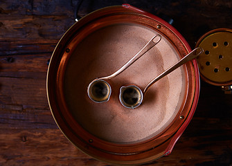 Image showing Two cute pots to prepare Turkish coffee