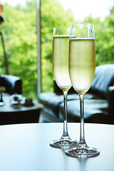 Image showing Two glasses of champagne