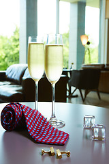 Image showing Two glasses of champagne