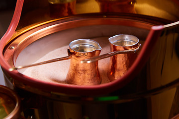 Image showing Two cute pots to prepare Turkish coffee