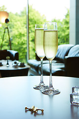 Image showing Two glasses of champagne