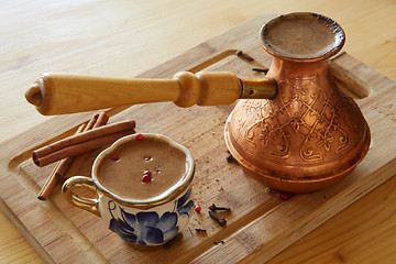 Image showing cup of turkish coffee on the table