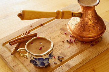 Image showing cup of turkish coffee on the table