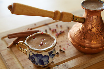 Image showing cup of turkish coffee on the table