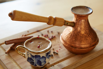 Image showing cup of turkish coffee on the table