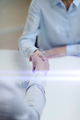 Image showing businesswoman and businessman shaking hands