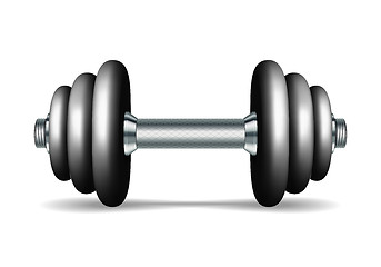 Image showing Metal realistic dumbbell