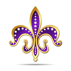 Image showing Golden and purple fleur-de-lis 