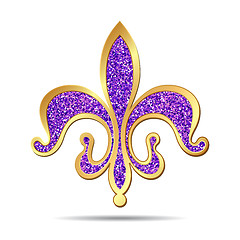 Image showing Golden and purple fleur-de-lis