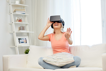 Image showing woman in virtual reality headset or 3d glasses