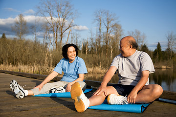 Image showing Senior couple exercise