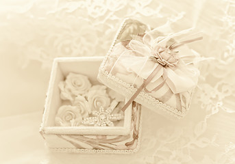 Image showing Vintage soft blurred wedding background 