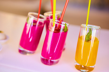Image showing Set of different vegetable juices