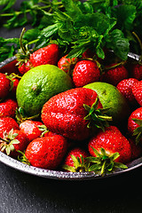 Image showing Strawberry and lime