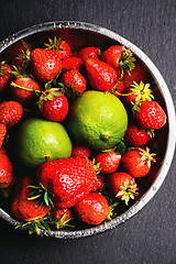 Image showing Strawberry and lime