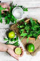 Image showing cocktail with lime and mint