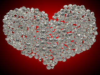 Image showing Sparkling gems or diamonds heart shape 