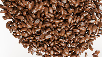 Image showing roasted coffee beans mix isolated on white 