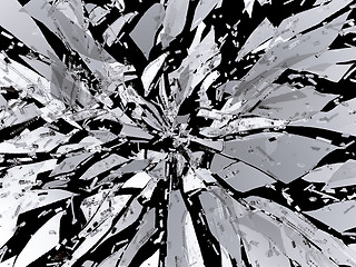 Image showing Sharp Broken or Shattered glass isolated 