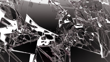 Image showing Demolished glass with sharp pieces