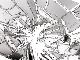 Image showing Shattered or demolished pieces of glass