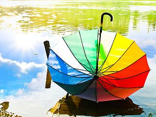 Image showing Multicolored Umbrella