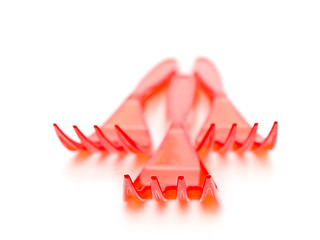 Image showing Red Plastic Forks