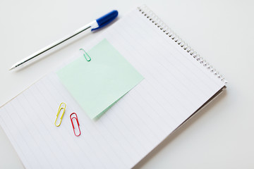 Image showing close up of notebook with pen and bank paper