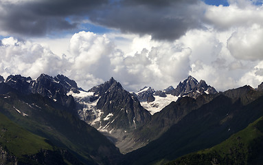 Image showing Summer mountains and cloudy sky