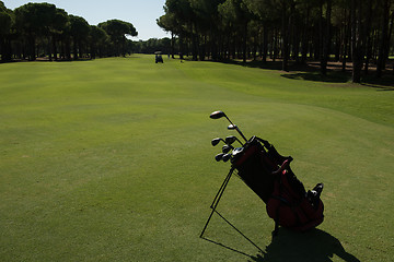 Image showing golf bag on course