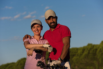 Image showing portrait of couple on golf course