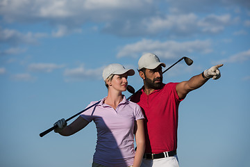 Image showing portrait of couple on golf course