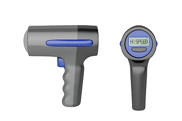 Image showing Side and back view of radar gun