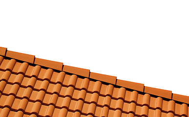 Image showing Roof with tiles on white 