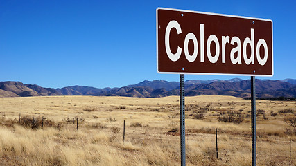 Image showing Colorado brown road sign