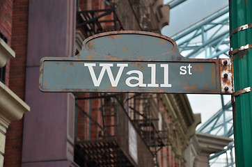 Image showing Street sign of Wall street
