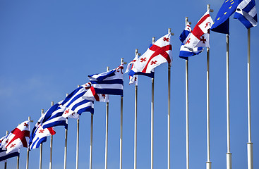 Image showing Flags of Georgia, Adjara and European Union