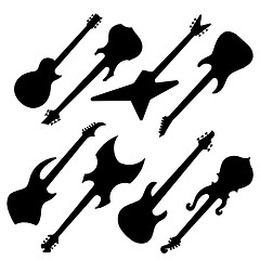Image showing Silhouettes of guitars