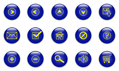 Image showing Blue web icons