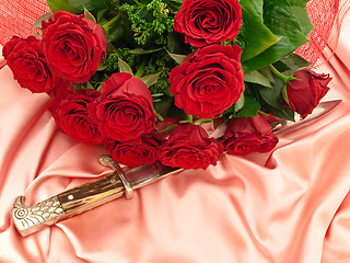 Image showing Roses And Dagger