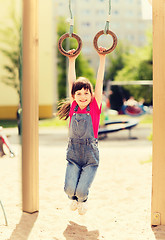 Image showing happy little girl on children playground