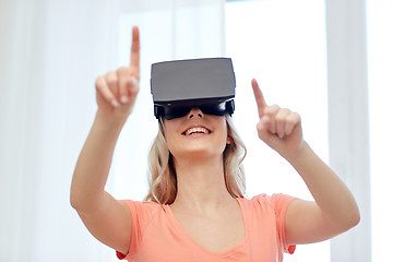 Image showing woman in virtual reality headset or 3d glasses